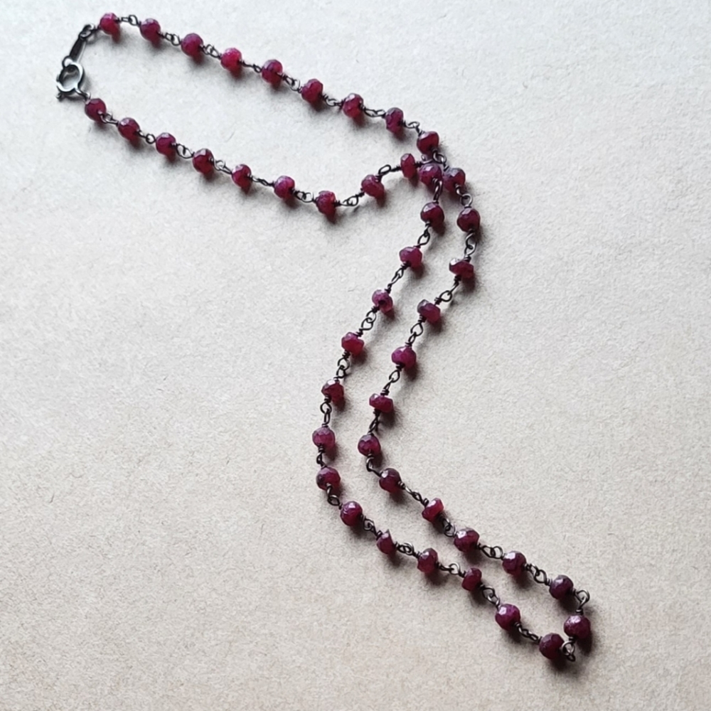 wire wrapped ruby necklace - Picture 2 of 4